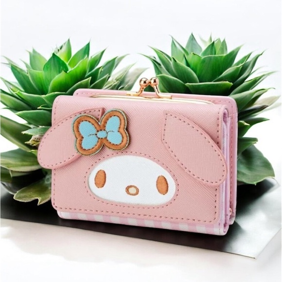 Kawaii Bunny My Melody Cute Pink Wallet with Kiss Lock Compartment 🆕 - Picture 1 of 7